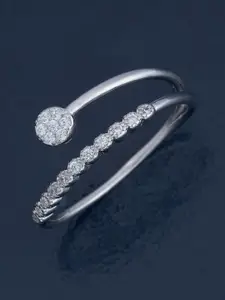 Kushal's Fashion Jewellery White Rhodium-Plated Party 92.5 Sterling Silver Finger Ring