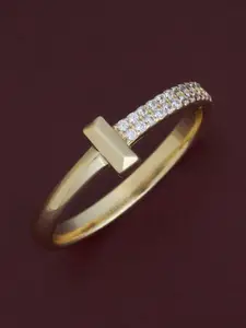 Kushal's Fashion Jewellery White Gold-Plated Party 92.5 Sterling Silver Finger Ring