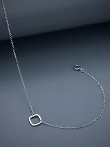 Kushal's Fashion Jewellery 92.5 Pure Silver Rhodium-Plated Anklet