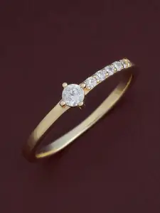 Kushal's Fashion Jewellery White Gold-Plated Party 92.5 Sterling Silver Finger Ring