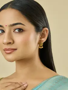 Kushal's Fashion Jewellery Embellished Bridal Contemporary Studs Earrings