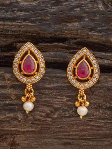 Kushal's Fashion Jewellery Embellished Bridal 92.5 Geometric Zircon Drop Earrings
