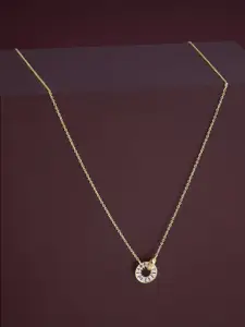 Kushal's Fashion Jewellery  92.5  Silver Gold-Plated Necklace