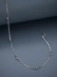 Kushal's Fashion Jewellery 92.5 Pure Silver Rhodium-Plated Anklet
