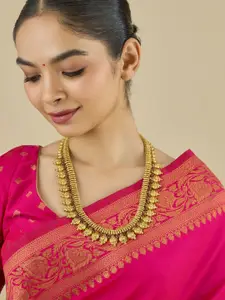 Kushal's Fashion Jewellery Embellished Bridal 92.5 Victorian-Plated Stone Necklace