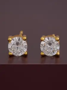 Kushal's Fashion Jewellery 92.5  Silver Gold-Plated Circular Studs