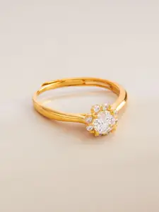 Kushal's Fashion Jewellery Kushal's Fashion 92.5 Silver Gold-Plated  Adjustable Finger Ring