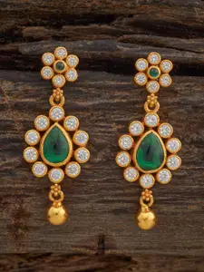 Kushal's Fashion Jewellery Embellished Bridal 92.5 Silver Zircon Drop Earrings