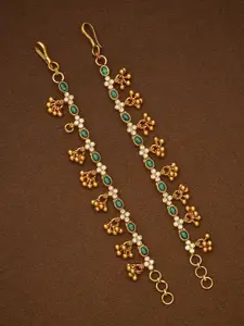 Kushal's Fashion Jewellery 92.5 Silver Gold-Plated Stone Studded Matil Ear Cuff Earrings