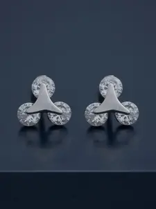 Kushal's Fashion Jewellery 92.5  Silver Rhodium-Plated Classic Zircon Studs