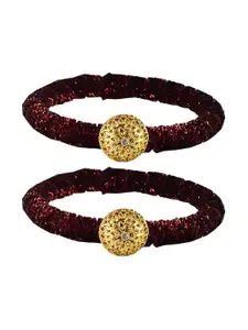 Vidhya Kangan Maroon Brass Bangles
