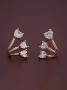 Kushal's Fashion Jewellery 92.5  Silver Rose Gold-Plated Classic Studs