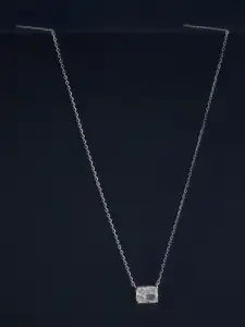 Kushal's Fashion Jewellery  92.5  Silver Rhodium-Plated Zirconia Studded Necklace