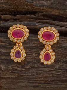 Kushal's Fashion Jewellery Embellished Bridal 92.5 Silver Zircon Drop Earrings