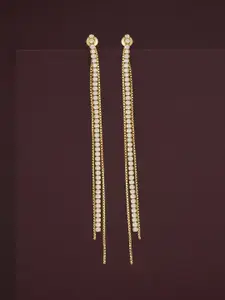 Kushal's Fashion Jewellery 92.5  Silver CZ Classic Drop Earrings
