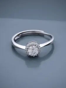 Kushal's Fashion Jewellery Rhodium-Plated 92.5 Pure Silver Finger Ring