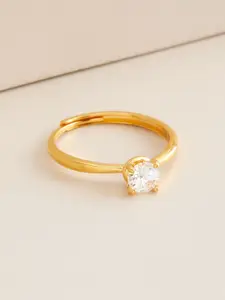 Kushal's Fashion Jewellery White Gold-Plated Ethnic 92.5 Pure Silver Finger Ring