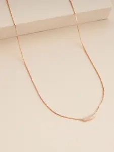 Kushal's Fashion Jewellery Women Sterling Silver Rose Gold-Plated Necklace