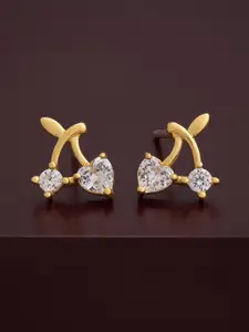 Kushal's Fashion Jewellery 92.5  silver Gold-Plated Classic Zircon Studs