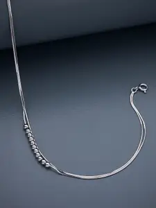 Kushal's Fashion Jewellery 92.5 Pure Silver Rhodium-Plated Anklet