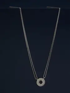 Kushal's Fashion Jewellery  92.5  Silver White Rhodium-Plated Necklace