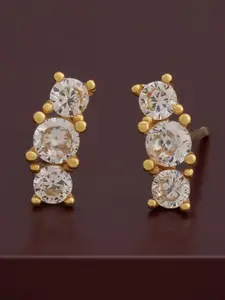 Kushal's Fashion Jewellery 92.5  Silver Gold-Plated Classic Party Studs Earrings