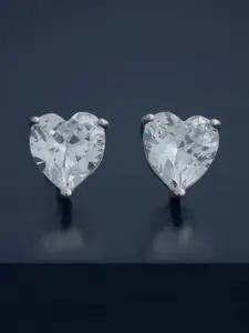 Kushal's Fashion Jewellery  92.5  Silver Rhodium-Plated Classic Studs Earrings