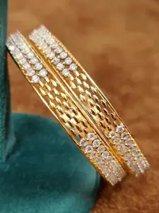 The Pari Gold-Plated American Diamond-Studded Bangles