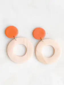 VMA PLAY FASHION Brass-Plated Geometric Shaped Drop Earrings