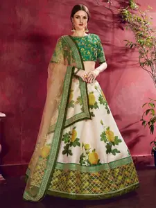 ODETTE Embroidered Sequinned Semi-Stitched Lehenga & Unstitched Blouse With Dupatta