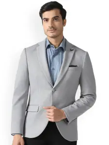 Blackberrys Notched Lapel Textured Long Sleeve Single Breasted Blazer