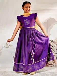 VASTRAMAY Girls Embroidered Ready to Wear Lehenga & Blouse With Dupatta