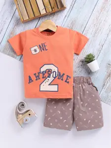 Toonyport Boys Printed Pure Cotton T-Shirt With Shorts