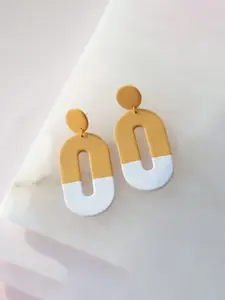 VMA PLAY FASHION Brass-Plated Geometric Drop Earrings