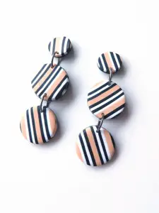 VMA PLAY FASHION Brass-Plated Circular Shaped Drop Earrings