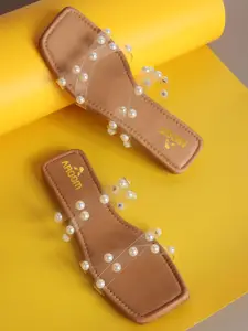 AROOM Women Embellished Open Toe Flats