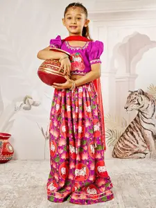 VASTRAMAY Girls Embroidered Ready to Wear Lehenga & Blouse With Dupatta