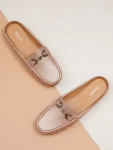 Sherrif Shoes Women Textured Mules Flats