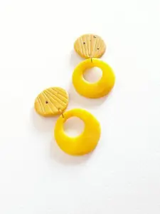 VMA PLAY FASHION Brass Plated Circular Shaped Drop Earrings