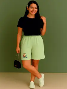 GAB Women High-Rise Relexed Fit Regular Shorts