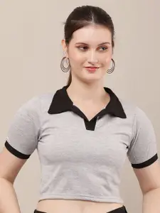 Raabta Fashion Women Shirt Collar Crop Top