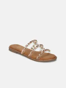 Marc Loire Women Embellished Open Toe Flats