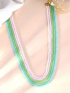 Silvermerc Designs Gold-Plated Artificial Beaded Layered Necklace