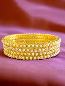 The Pari Set Of 4 Gold-Plated Beaded Traditional Bangles