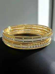 The Pari Set Of 2 Gold-Plated American Diamond-Studded Bangles