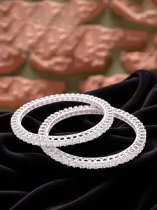 The Pari Set Of 2 Silver-Plated American Diamond-Studded Bangles