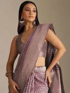 Soch Woven Design Zari Tussar Saree with Unstitched Blouse Piece
