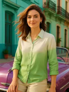 CORSICA Tie & Dyed Regular Fit Spread Collar Casual Shirt