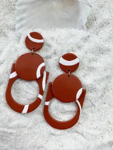 VMA PLAY FASHION Brass-Plated Contemporary Drop Earrings