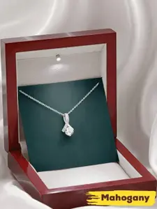 Rakva Women Sterling Silver Silver-Plated Chain With Pendant